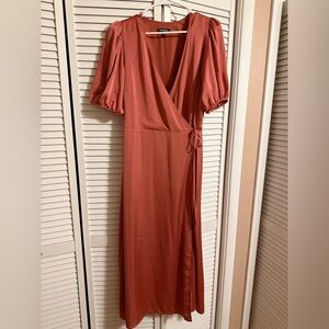 Pink Silky Express Dress w/ Slit